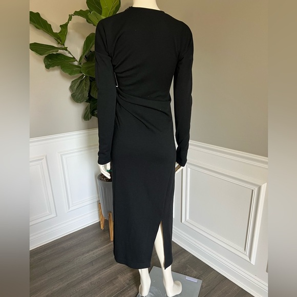 Toteme Twisted Jersey Midi Dress Elegant Black Dress Sz S 690$ - Picture 12 of 13
